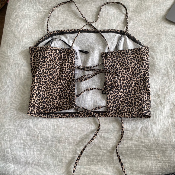 Bustier leopard lace up top - Picture 2 of 3